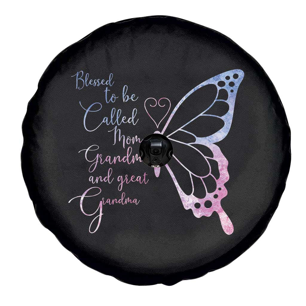 Blessed to Be Called Mom Grandma Great Grandma Spare Tire Cover Mama Butterfly Mother's Day Gift