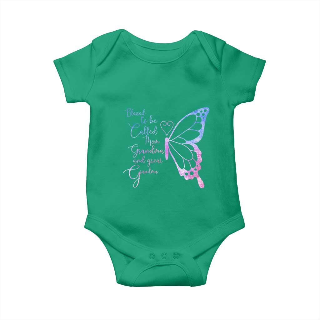 Blessed to Be Called Mom Grandma Great Grandma Baby Onesie Mama Butterfly Mother's Day Gift