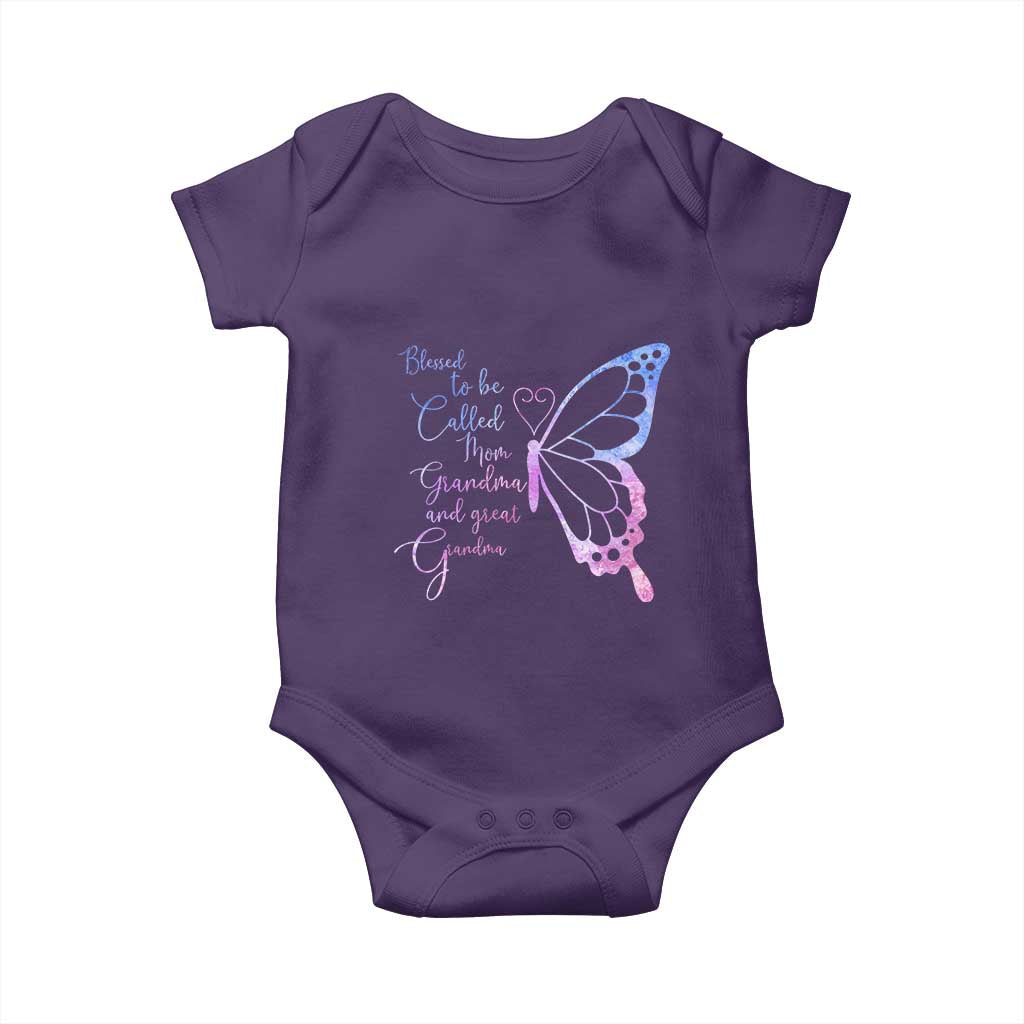 Blessed to Be Called Mom Grandma Great Grandma Baby Onesie Mama Butterfly Mother's Day Gift