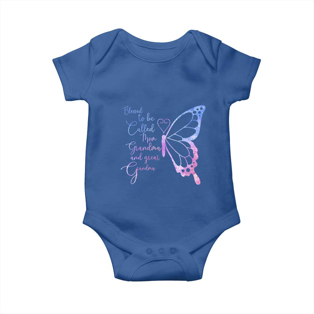 Blessed to Be Called Mom Grandma Great Grandma Baby Onesie Mama Butterfly Mother's Day Gift