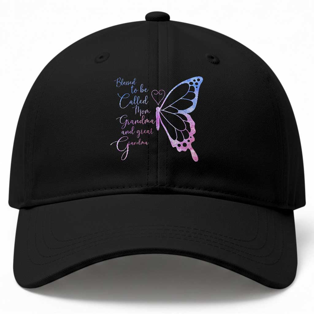 Blessed to Be Called Mom Grandma Great Grandma Baseball Cap Mama Butterfly Mother's Day Gift