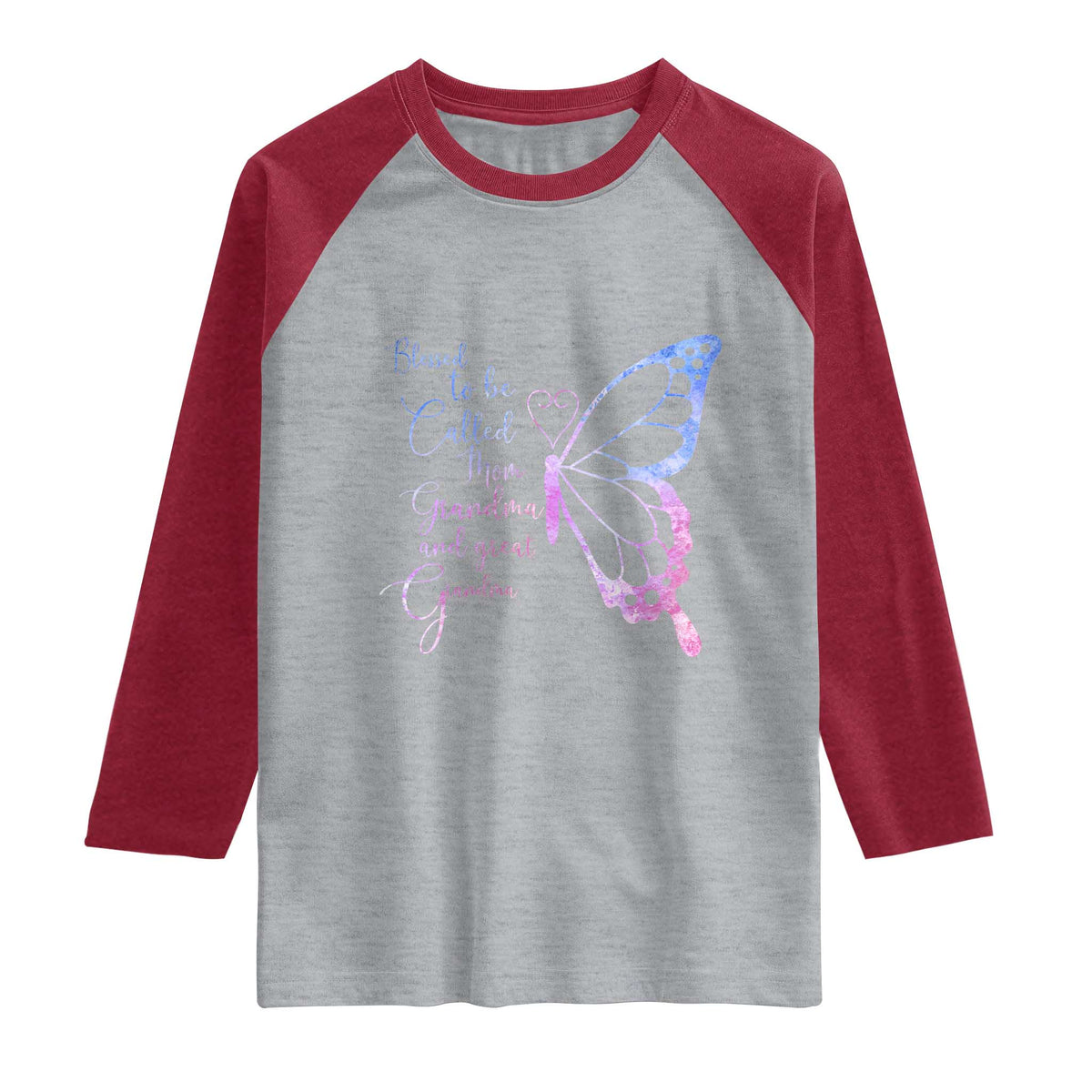 Blessed to Be Called Mom Grandma Great Grandma Raglan Shirt Mama Butterfly Mother's Day Gift