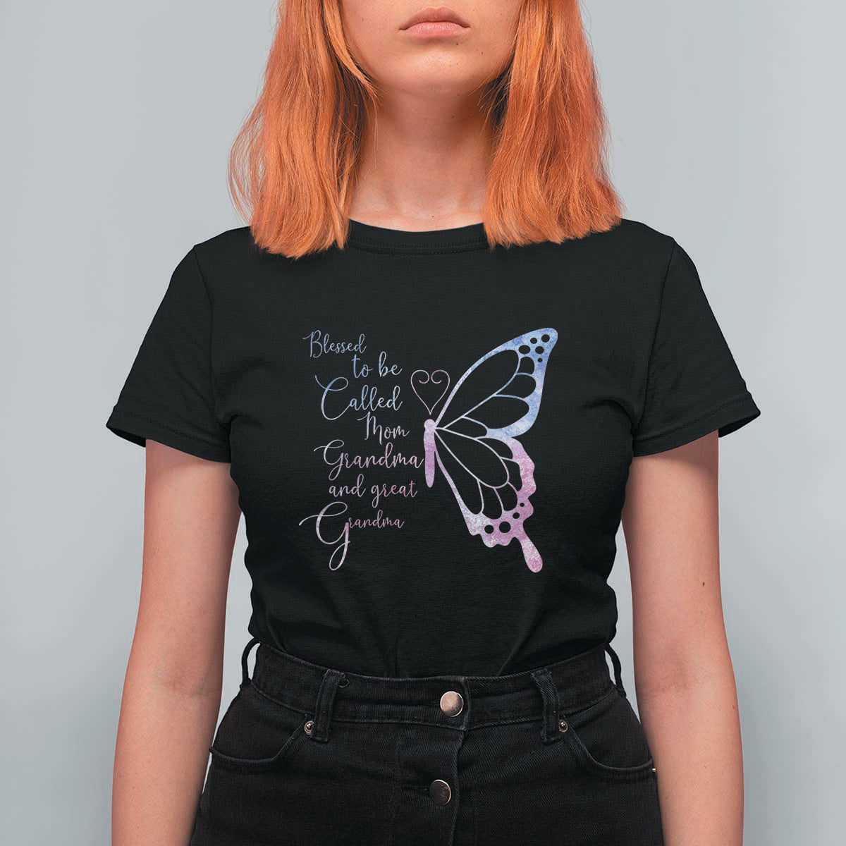 Blessed to Be Called Mom Grandma Great Grandma T Shirt For Women Mama Butterfly Mother's Day Gift