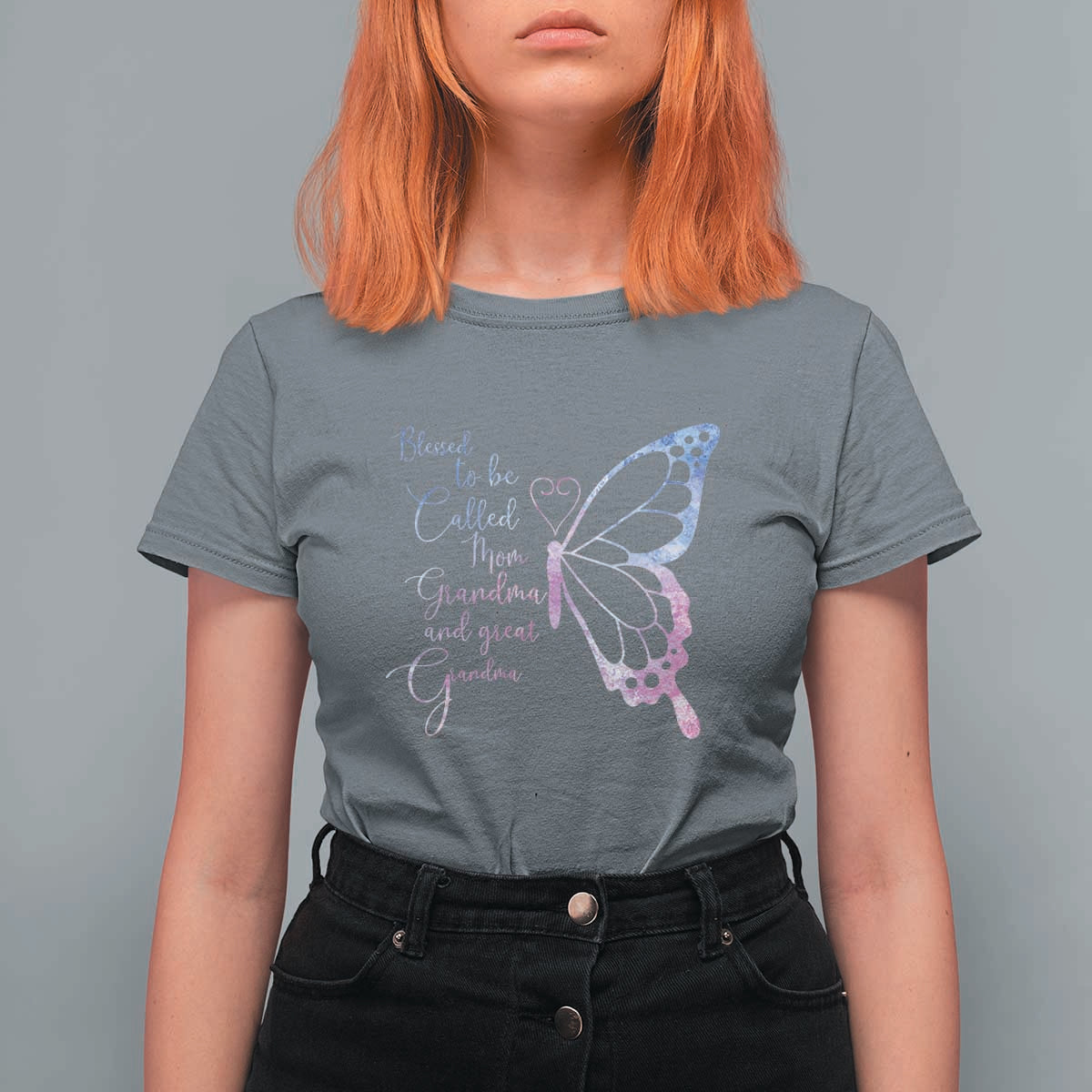 Blessed to Be Called Mom Grandma Great Grandma T Shirt For Women Mama Butterfly Mother's Day Gift