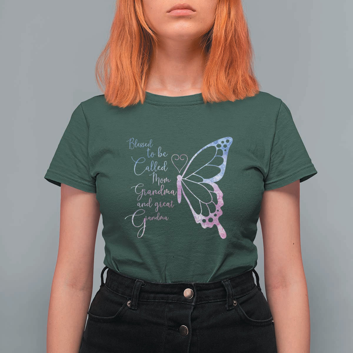 Blessed to Be Called Mom Grandma Great Grandma T Shirt For Women Mama Butterfly Mother's Day Gift