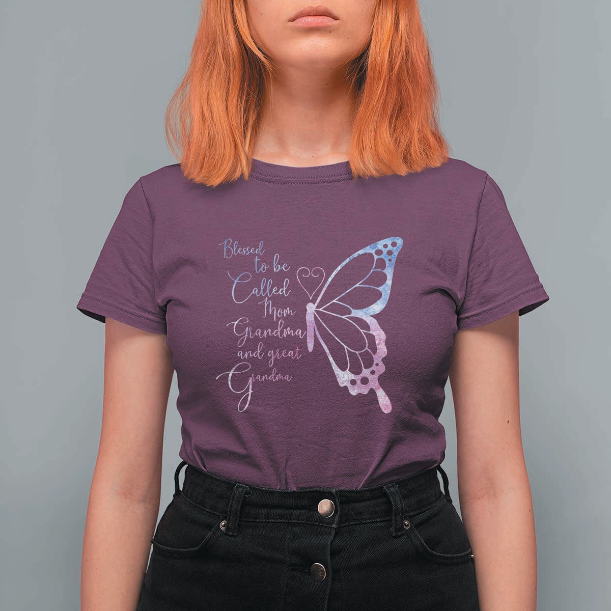 Blessed to Be Called Mom Grandma Great Grandma T Shirt For Women Mama Butterfly Mother's Day Gift