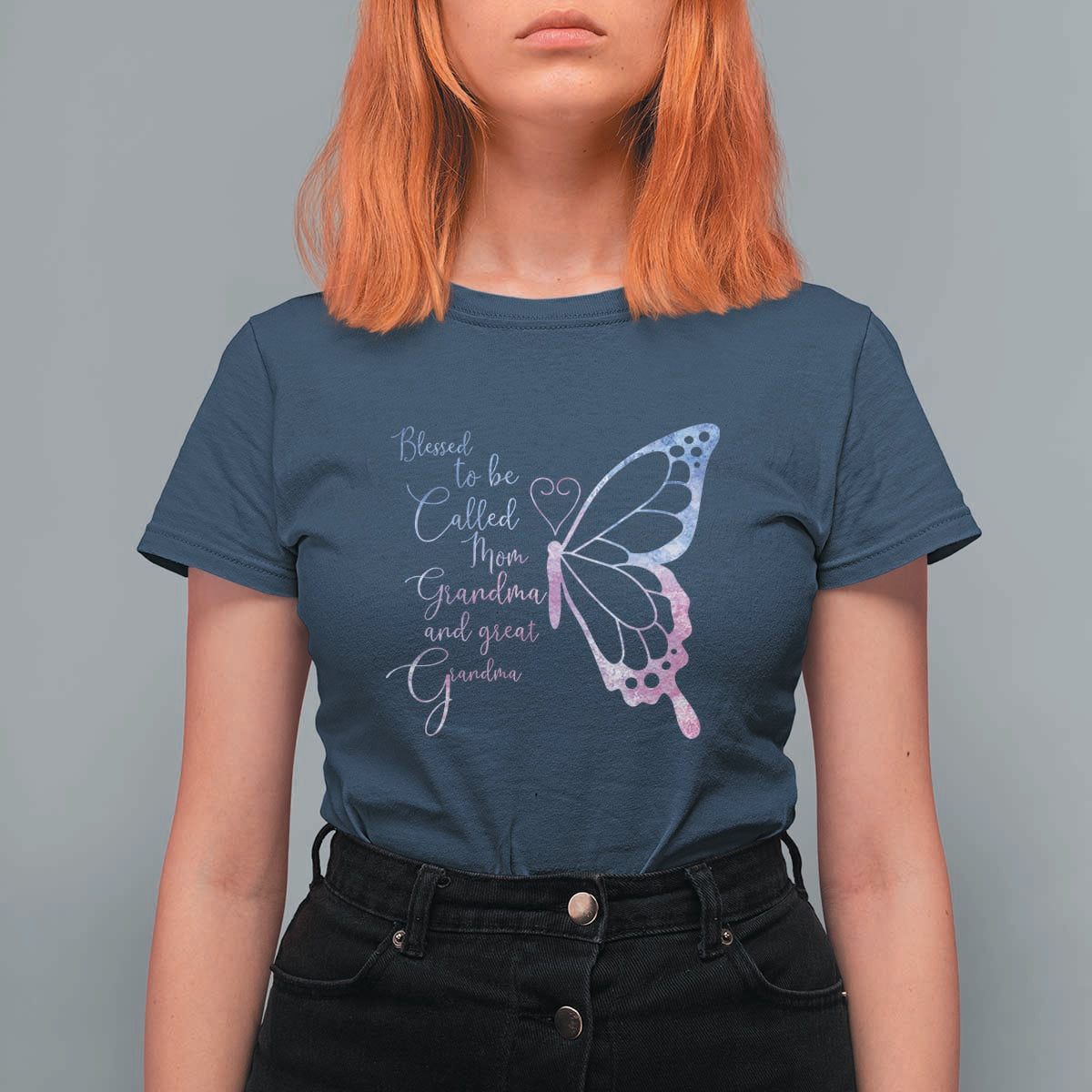 Blessed to Be Called Mom Grandma Great Grandma T Shirt For Women Mama Butterfly Mother's Day Gift