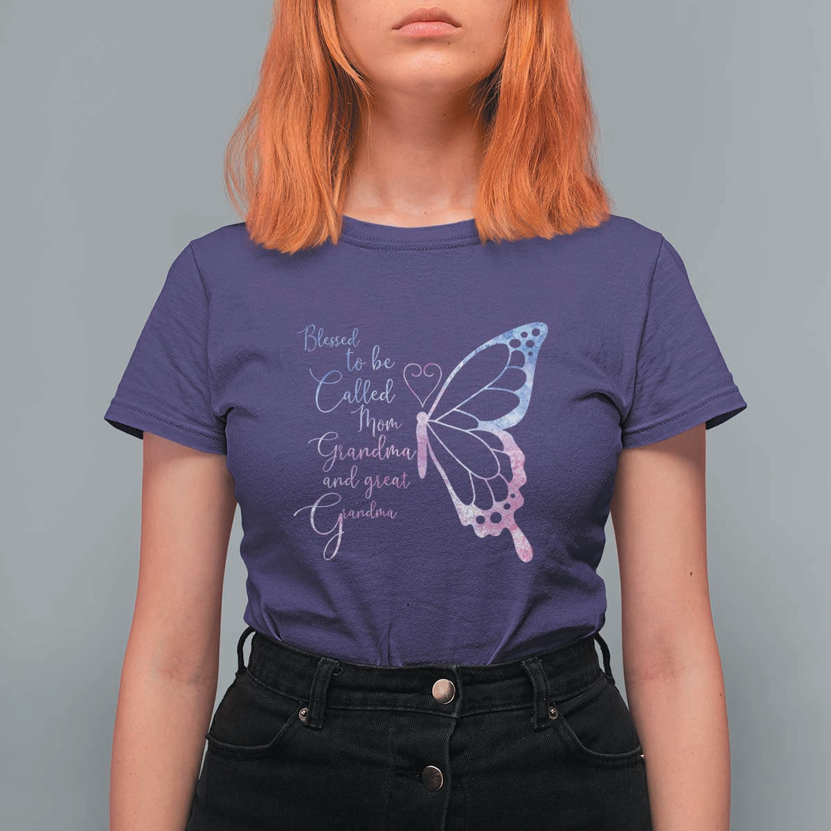 Blessed to Be Called Mom Grandma Great Grandma T Shirt For Women Mama Butterfly Mother's Day Gift