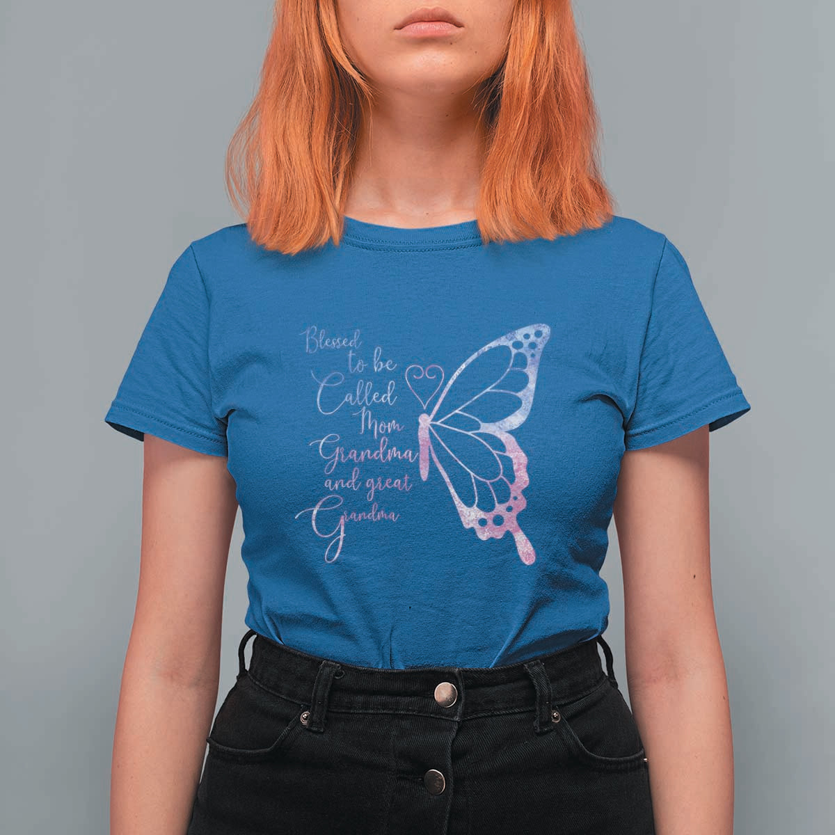 Blessed to Be Called Mom Grandma Great Grandma T Shirt For Women Mama Butterfly Mother's Day Gift