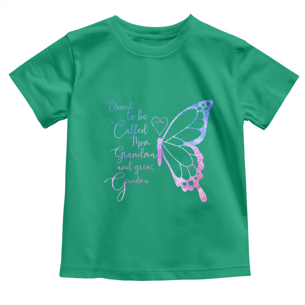 Blessed to Be Called Mom Grandma Great Grandma Toddler T Shirt Mama Butterfly Mother's Day Gift
