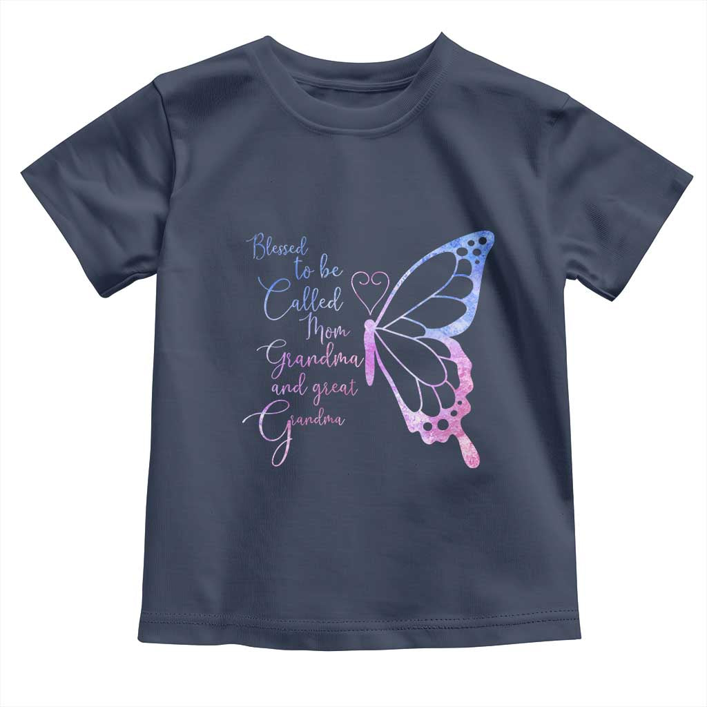 Blessed to Be Called Mom Grandma Great Grandma Toddler T Shirt Mama Butterfly Mother's Day Gift