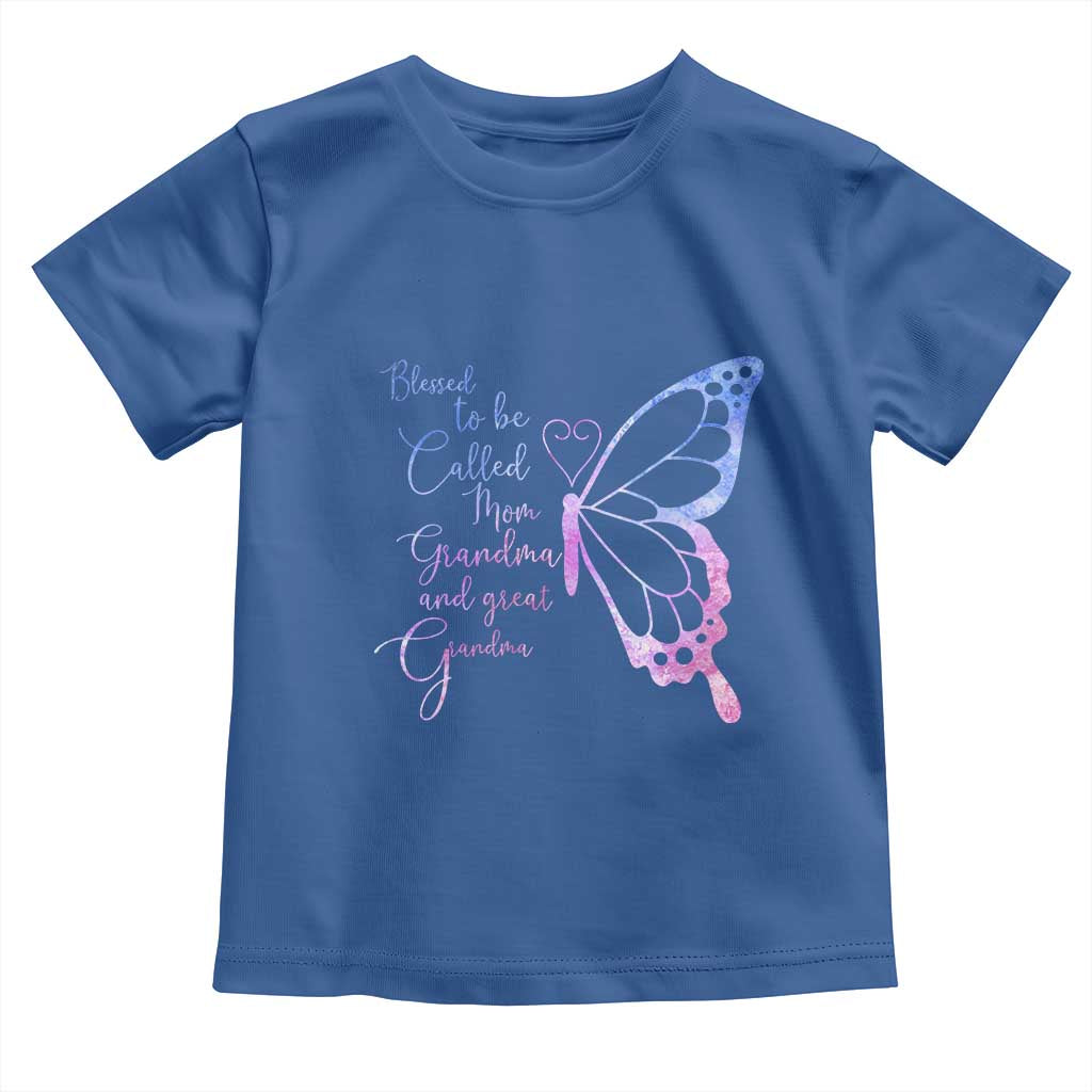 Blessed to Be Called Mom Grandma Great Grandma Toddler T Shirt Mama Butterfly Mother's Day Gift