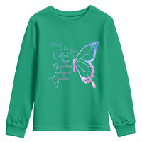 Blessed to Be Called Mom Grandma Great Grandma Youth Sweatshirt Mama Butterfly Mother's Day Gift