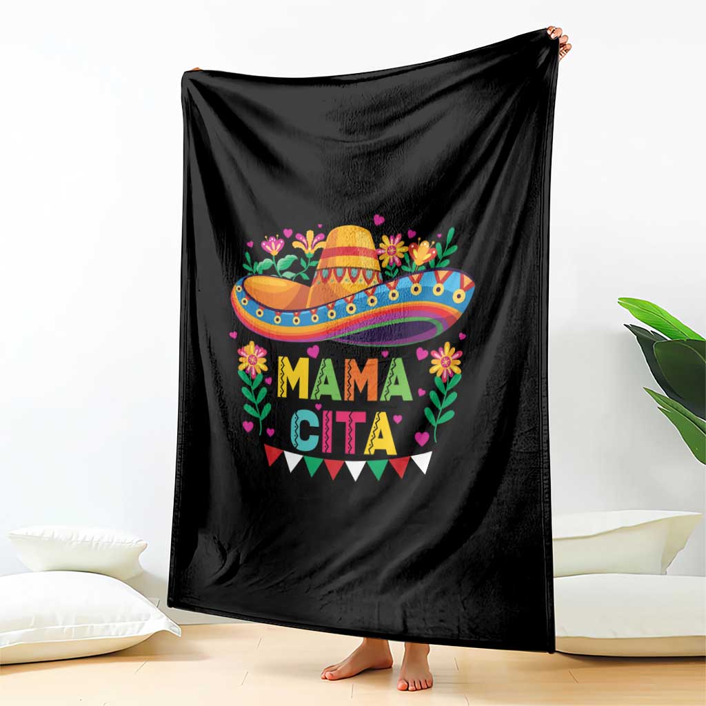 Mama Cita Throw Blanket Cinco De Mayo Mexican Mom Flower Sombrero