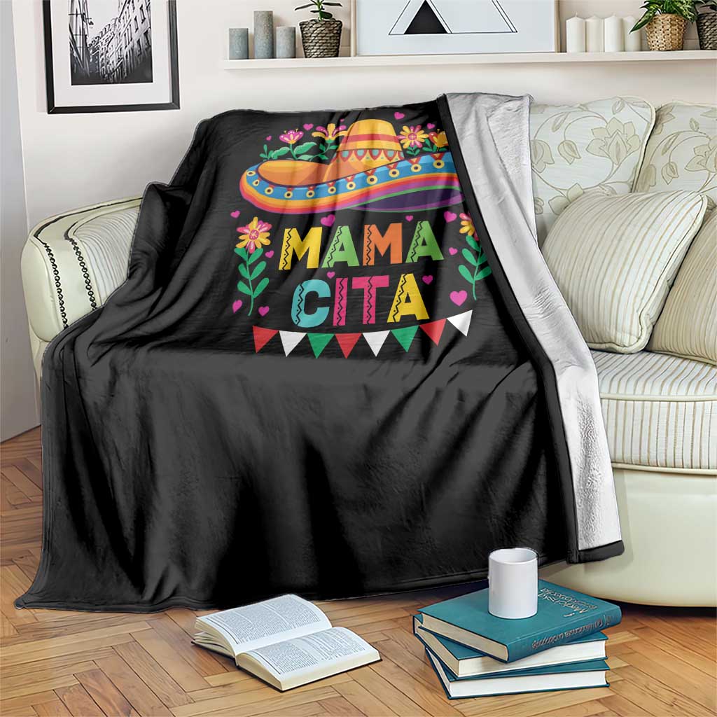 Mama Cita Throw Blanket Cinco De Mayo Mexican Mom Flower Sombrero
