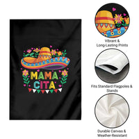 Mama Cita Garden Flag Cinco De Mayo Mexican Mom Flower Sombrero