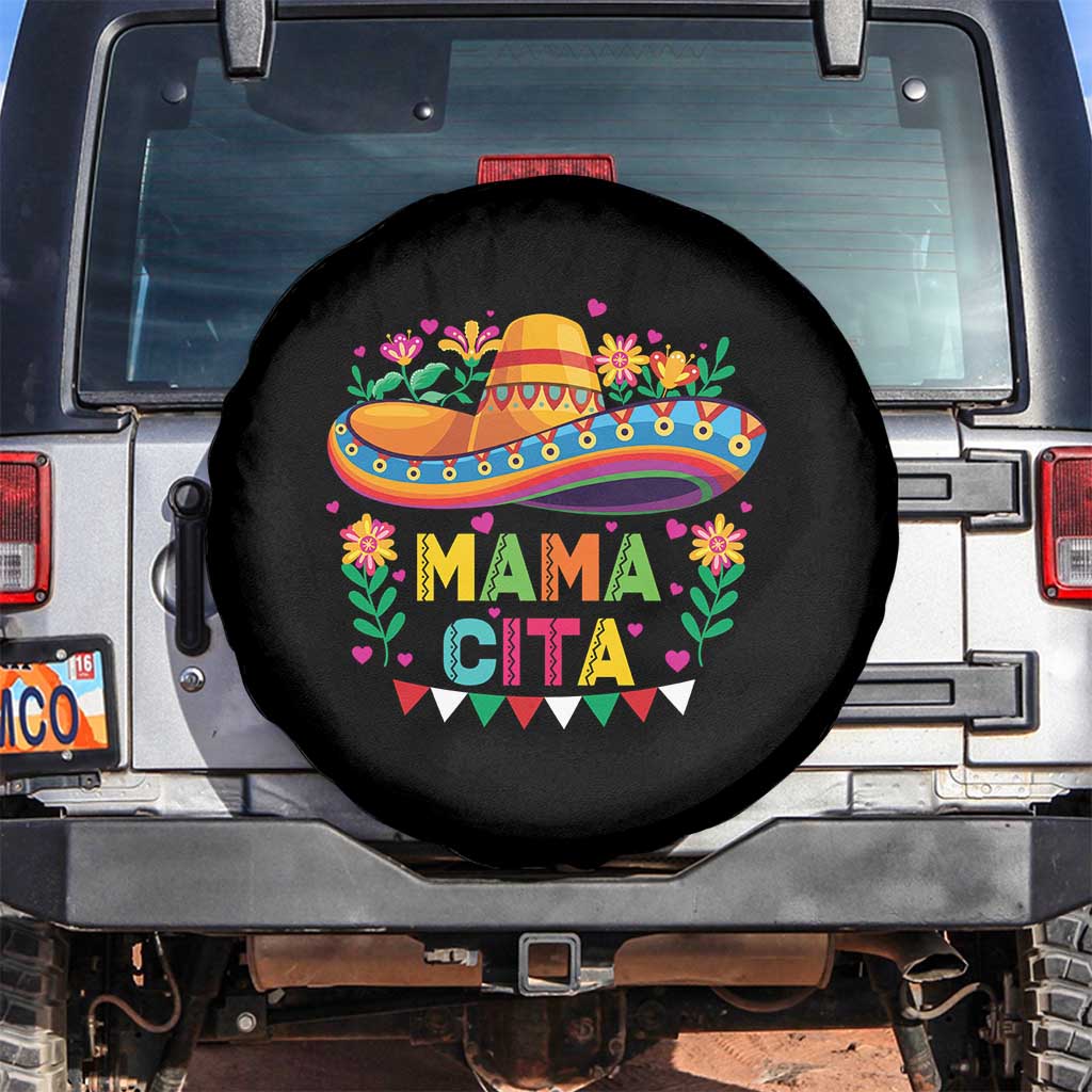 Mama Cita Spare Tire Cover Cinco De Mayo Mexican Mom Flower Sombrero
