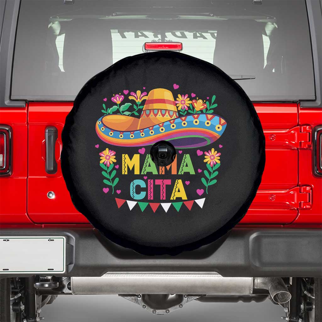 Mama Cita Spare Tire Cover Cinco De Mayo Mexican Mom Flower Sombrero