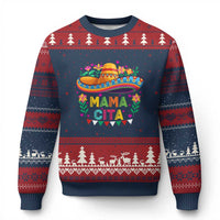 Mama Cita Ugly Christmas Sweater Cinco De Mayo Mexican Mom Flower Sombrero