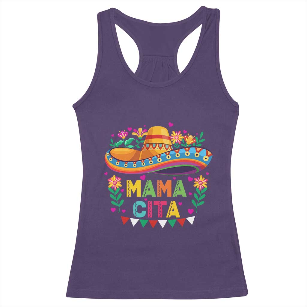 Mama Cita Racerback Tank Top Cinco De Mayo Mexican Mom Flower Sombrero