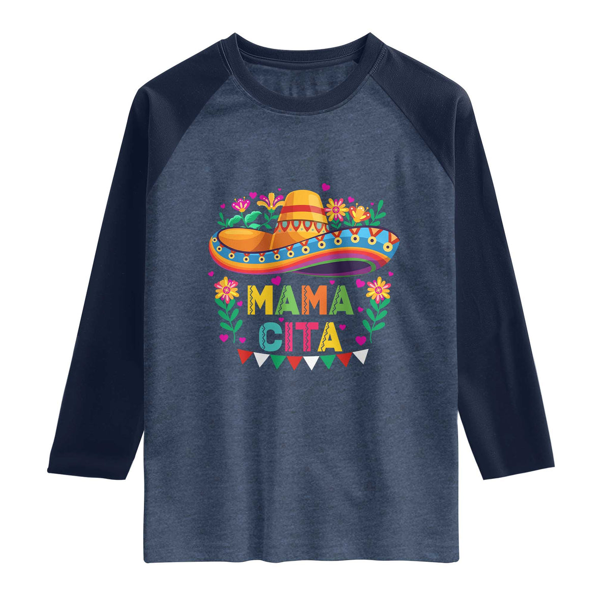 Mama Cita Raglan Shirt Cinco De Mayo Mexican Mom Flower Sombrero