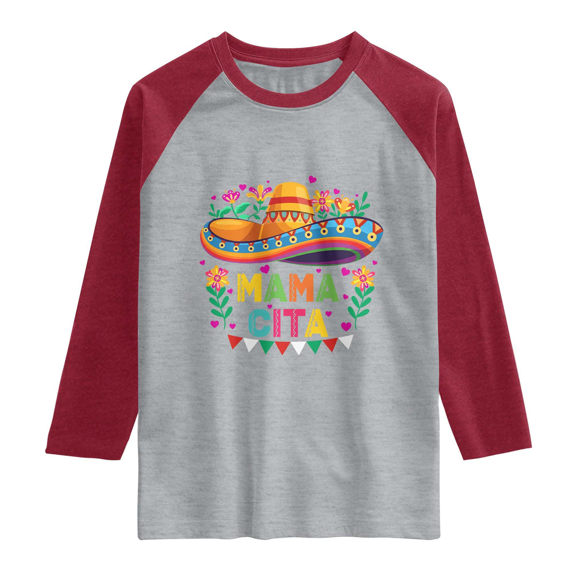 Mama Cita Raglan Shirt Cinco De Mayo Mexican Mom Flower Sombrero