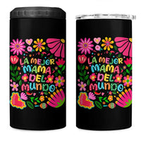 La Mejor Mama Del Mundo 4 in 1 Can Cooler Tumbler Dia de las Madres Regalo Gift