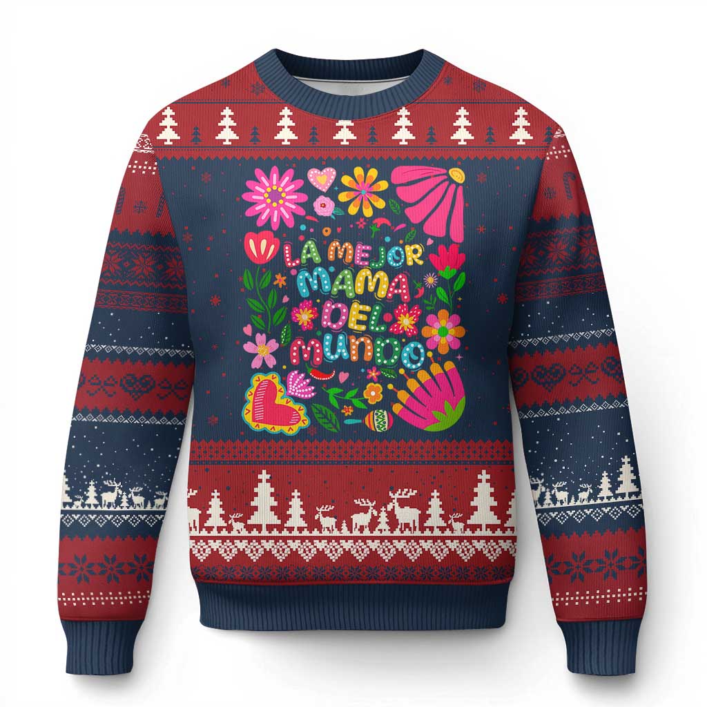 La Mejor Mama Del Mundo Ugly Christmas Sweater Dia de las Madres Regalo Gift
