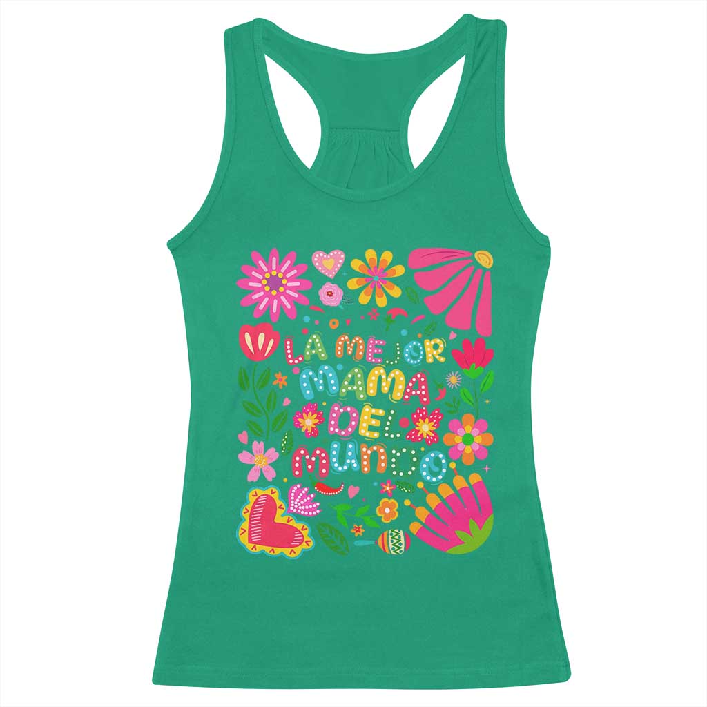 La Mejor Mama Del Mundo Racerback Tank Top Dia de las Madres Regalo Gift