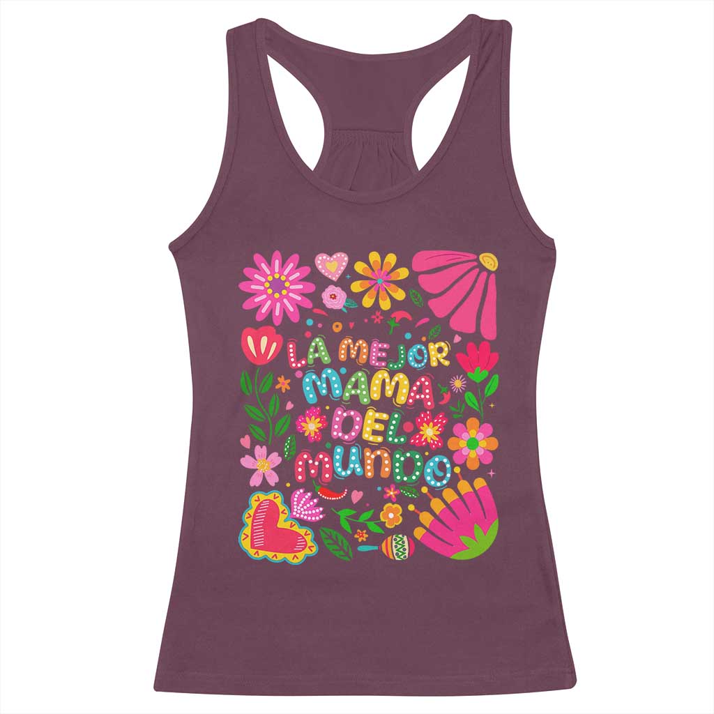 La Mejor Mama Del Mundo Racerback Tank Top Dia de las Madres Regalo Gift
