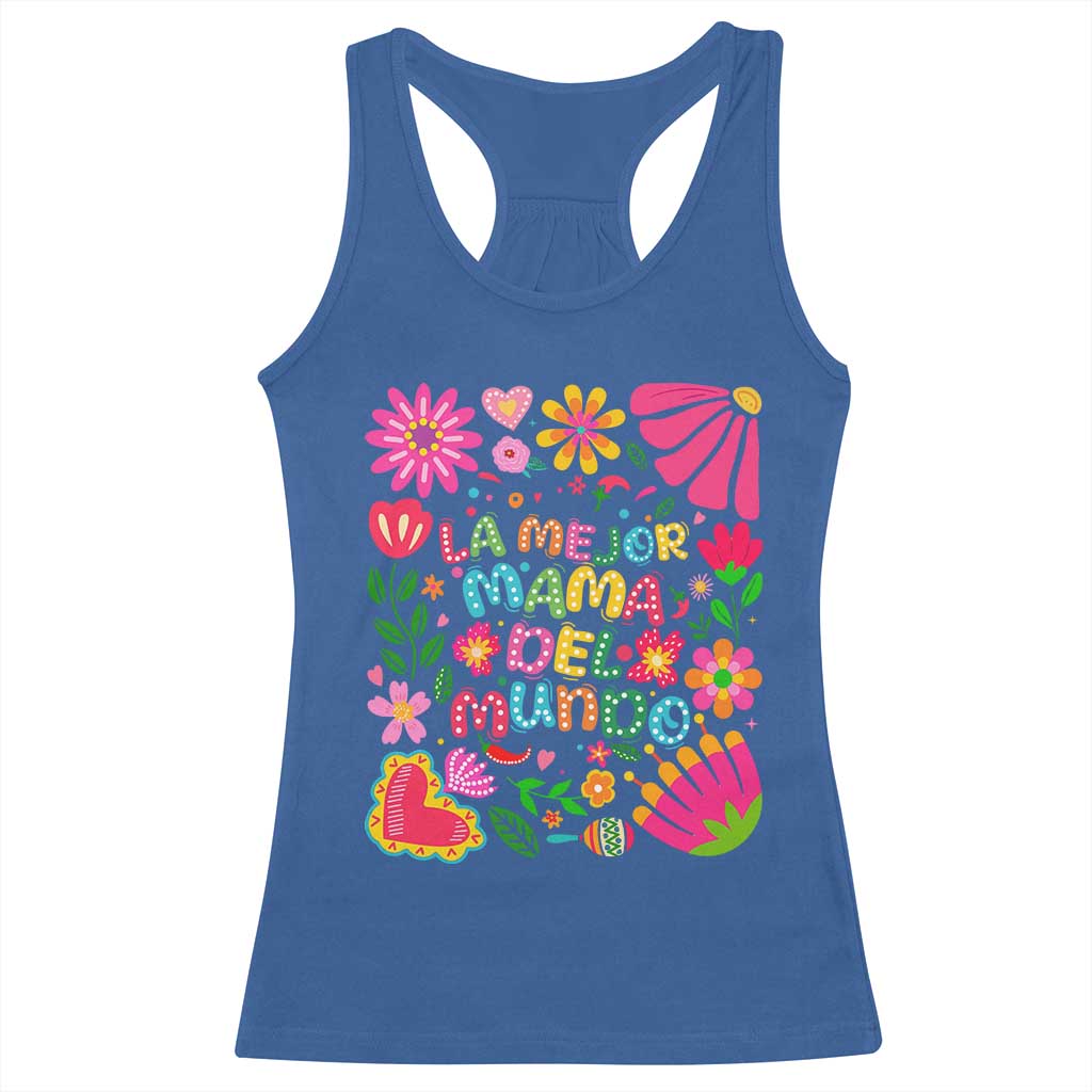 La Mejor Mama Del Mundo Racerback Tank Top Dia de las Madres Regalo Gift