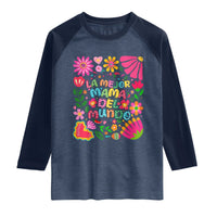 La Mejor Mama Del Mundo Raglan Shirt Dia de las Madres Regalo Gift