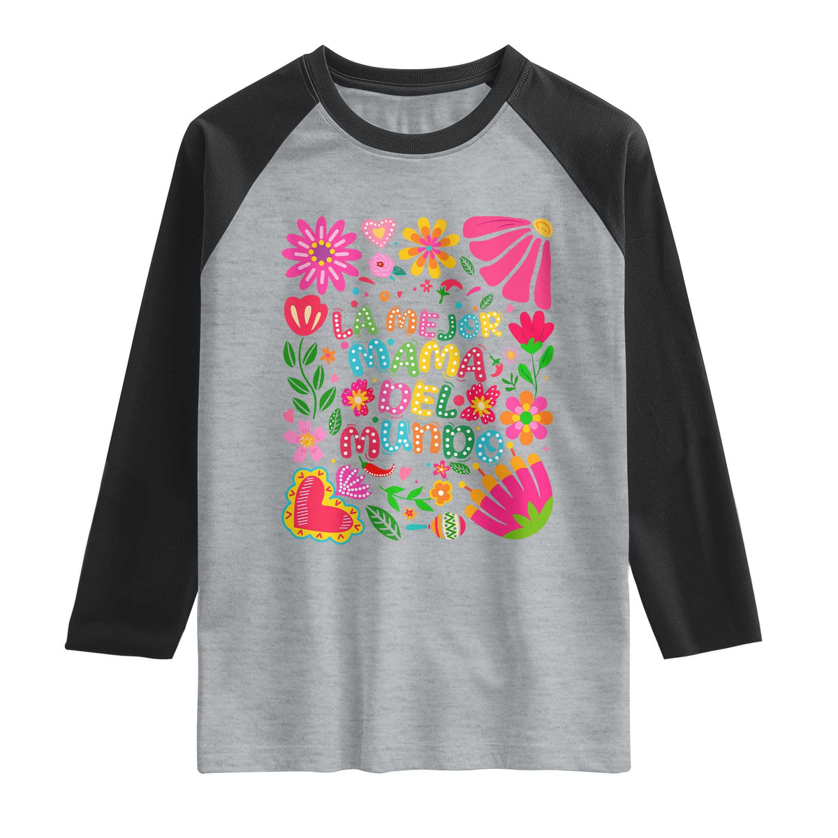 La Mejor Mama Del Mundo Raglan Shirt Dia de las Madres Regalo Gift