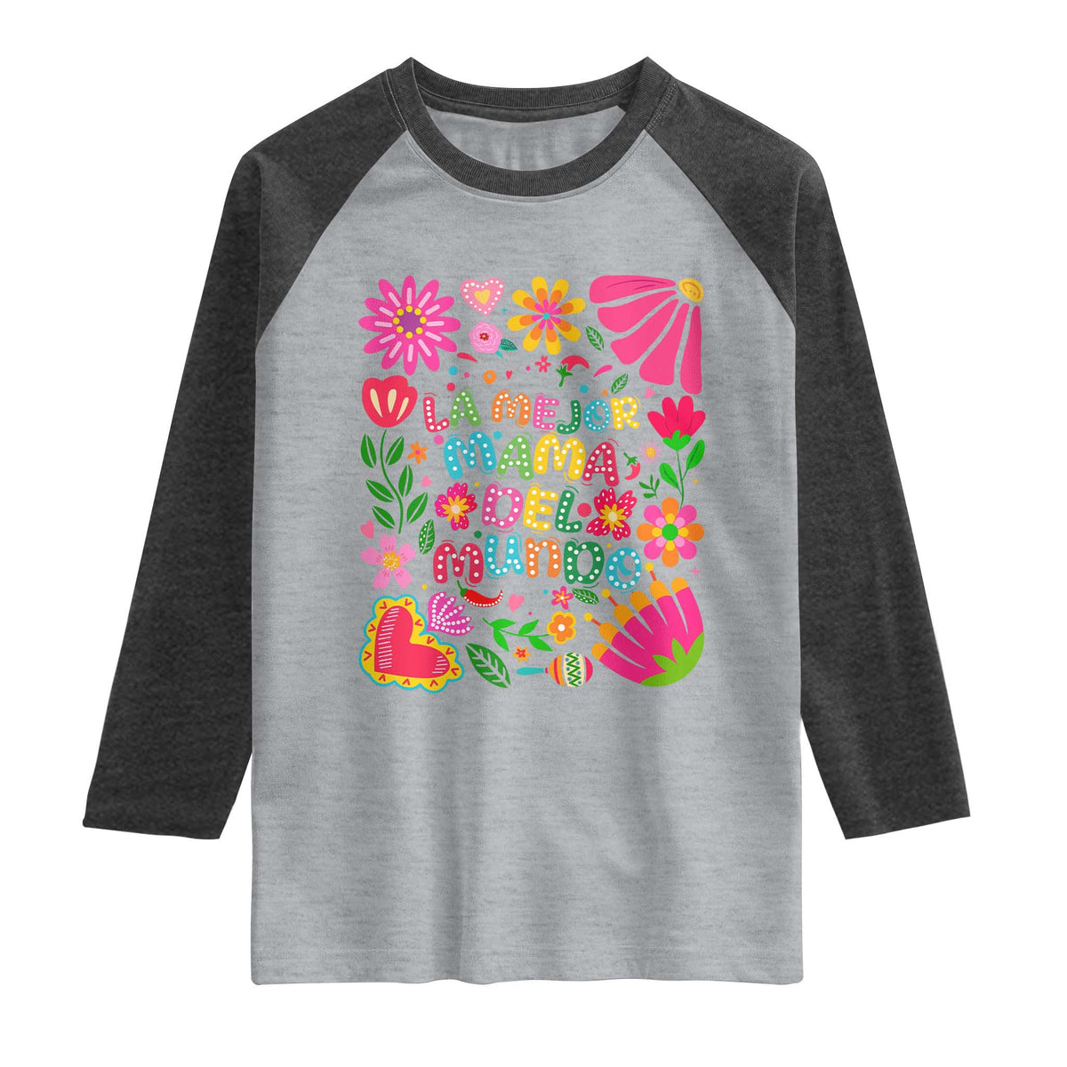 La Mejor Mama Del Mundo Raglan Shirt Dia de las Madres Regalo Gift