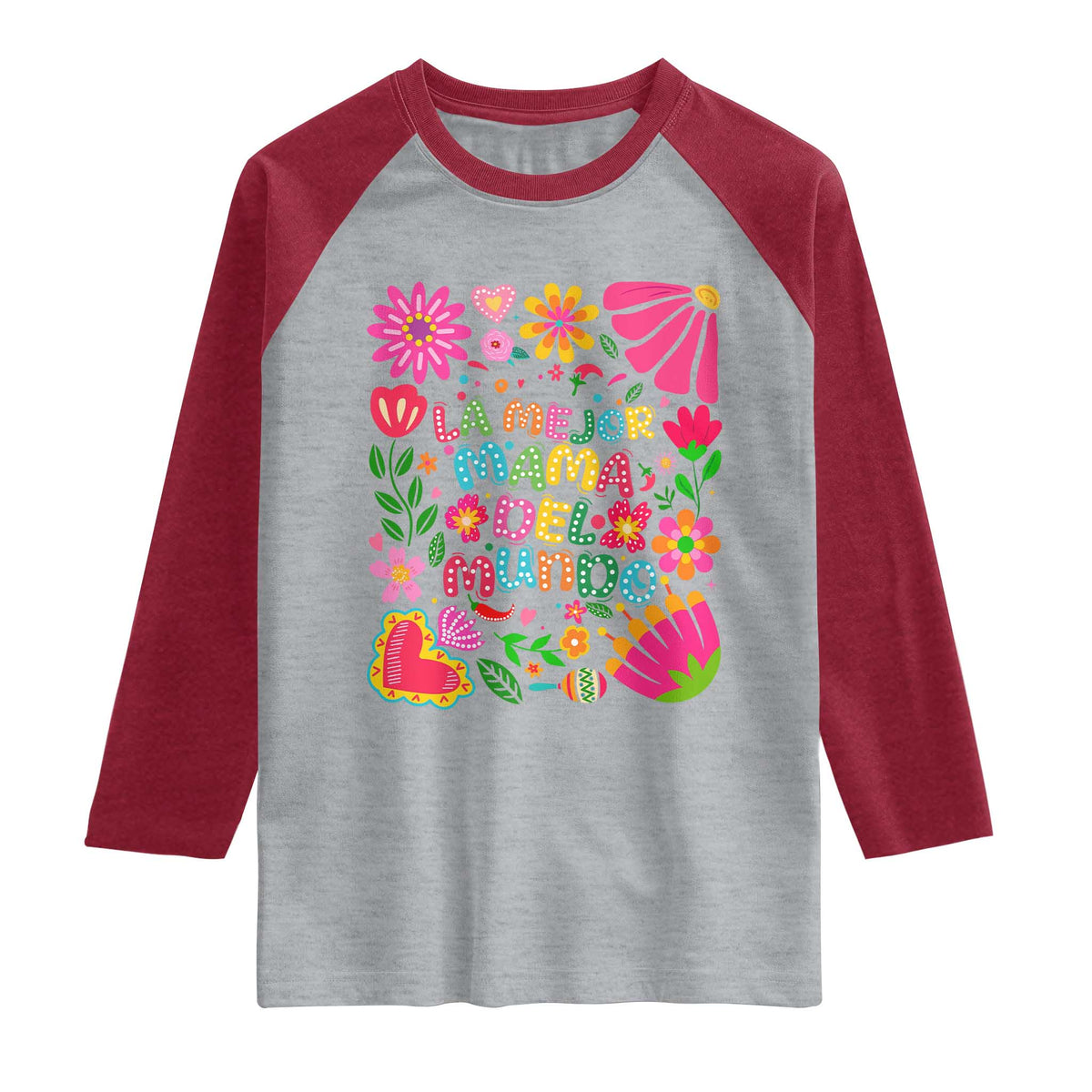 La Mejor Mama Del Mundo Raglan Shirt Dia de las Madres Regalo Gift