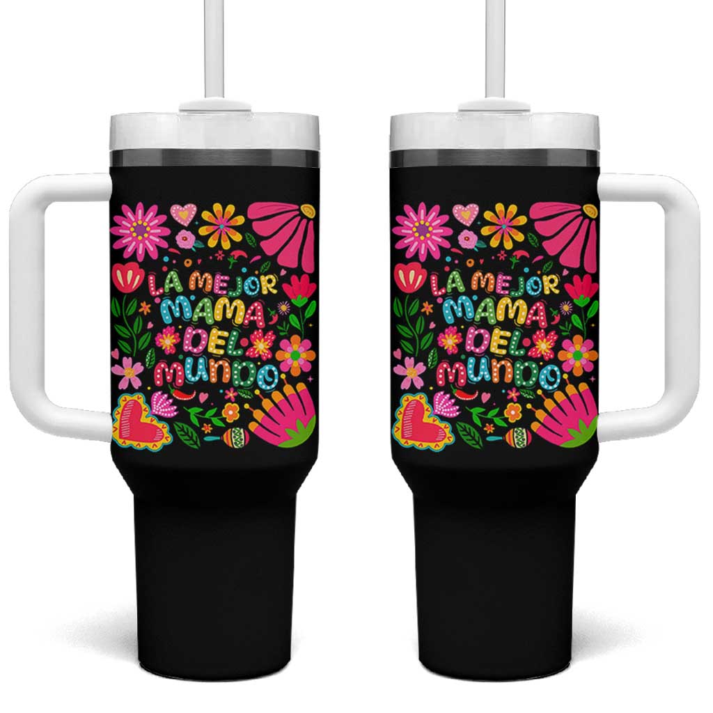 La Mejor Mama Del Mundo Tumbler With Handle Dia de las Madres Regalo Gift