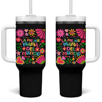 La Mejor Mama Del Mundo Tumbler With Handle Dia de las Madres Regalo Gift