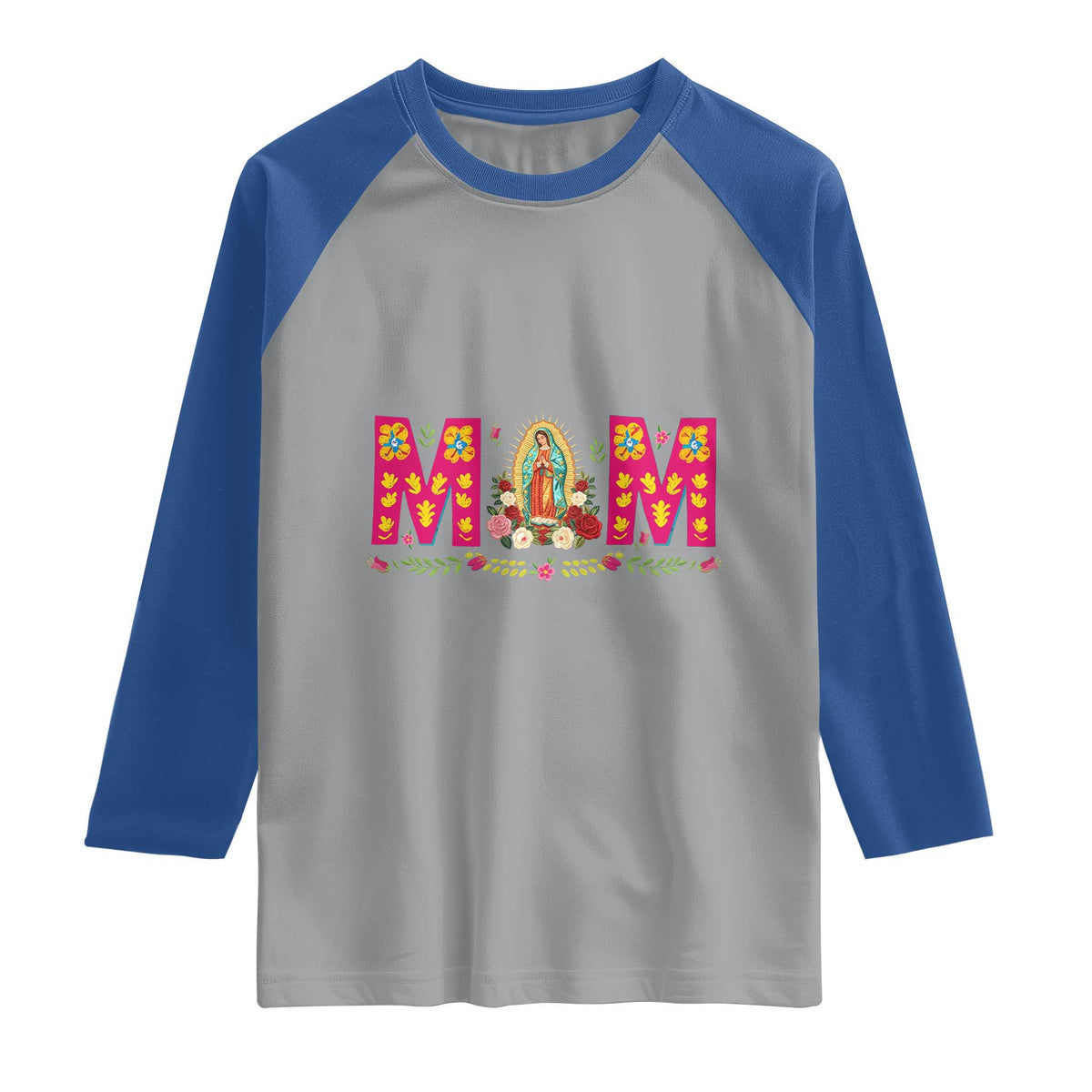 Virgen de Guadalupe Raglan Shirt Mexican Heritage Mom Mother’s Day Gift