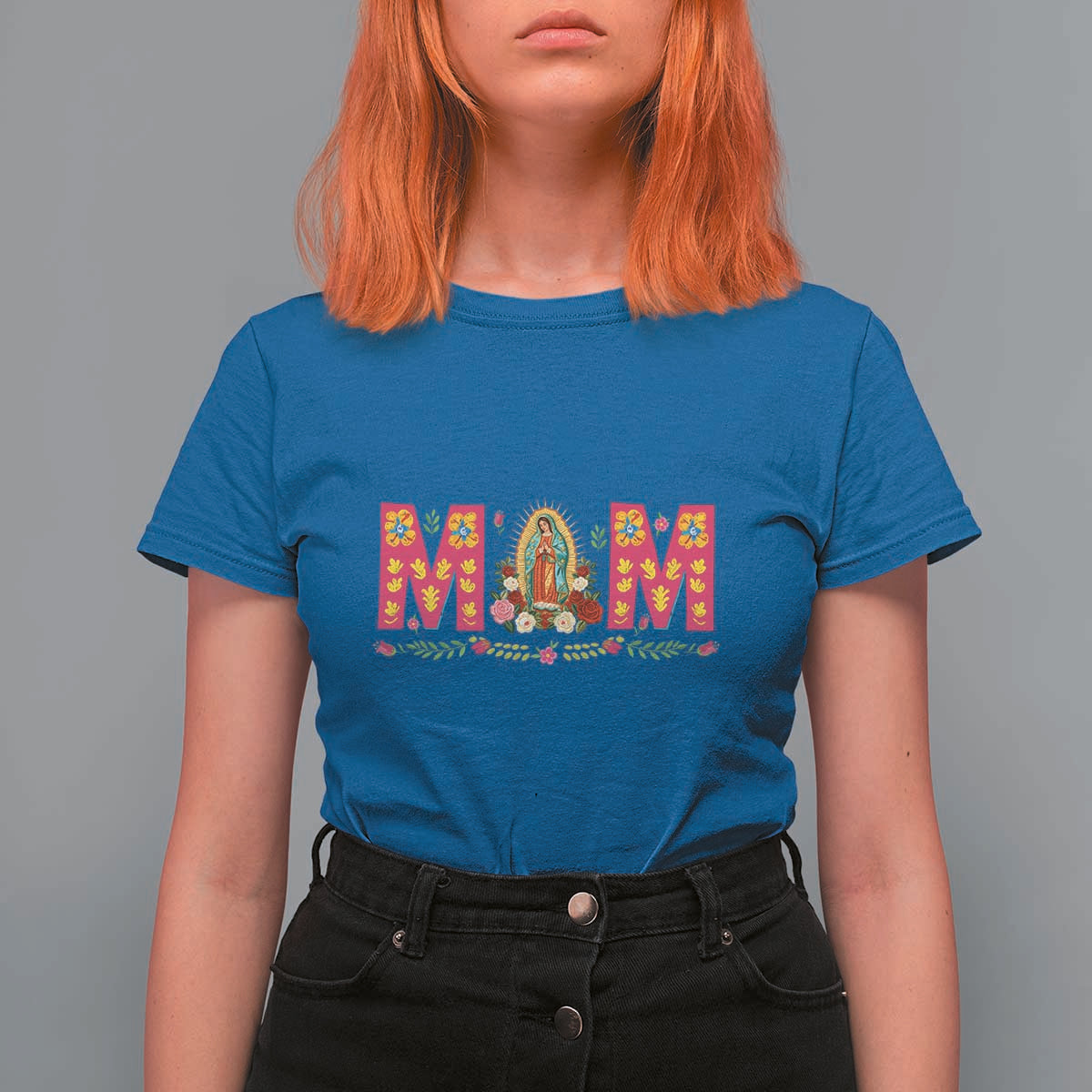 Virgen de Guadalupe T Shirt For Women Mexican Heritage Mom Mother’s Day Gift
