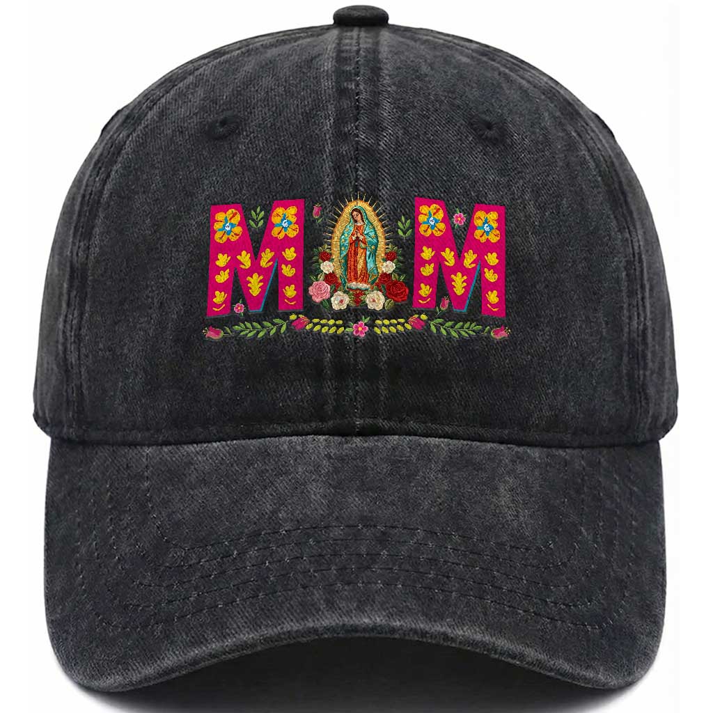 Virgen de Guadalupe Washed Cotton Baseball Cap Mexican Heritage Mom Mother’s Day Gift