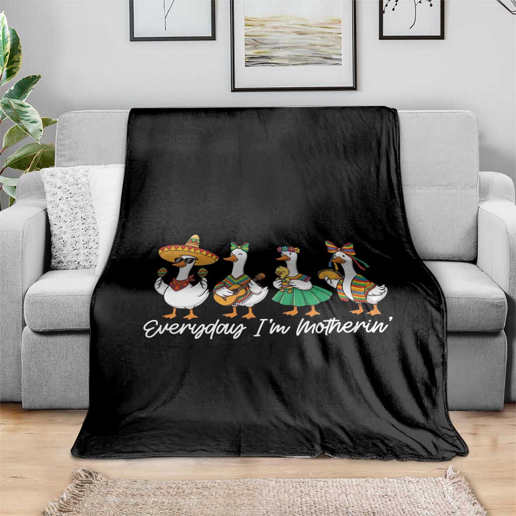 Everyday I'm Motherin Throw Blanket Cinco De Mayo Silly Goose Fiesta
