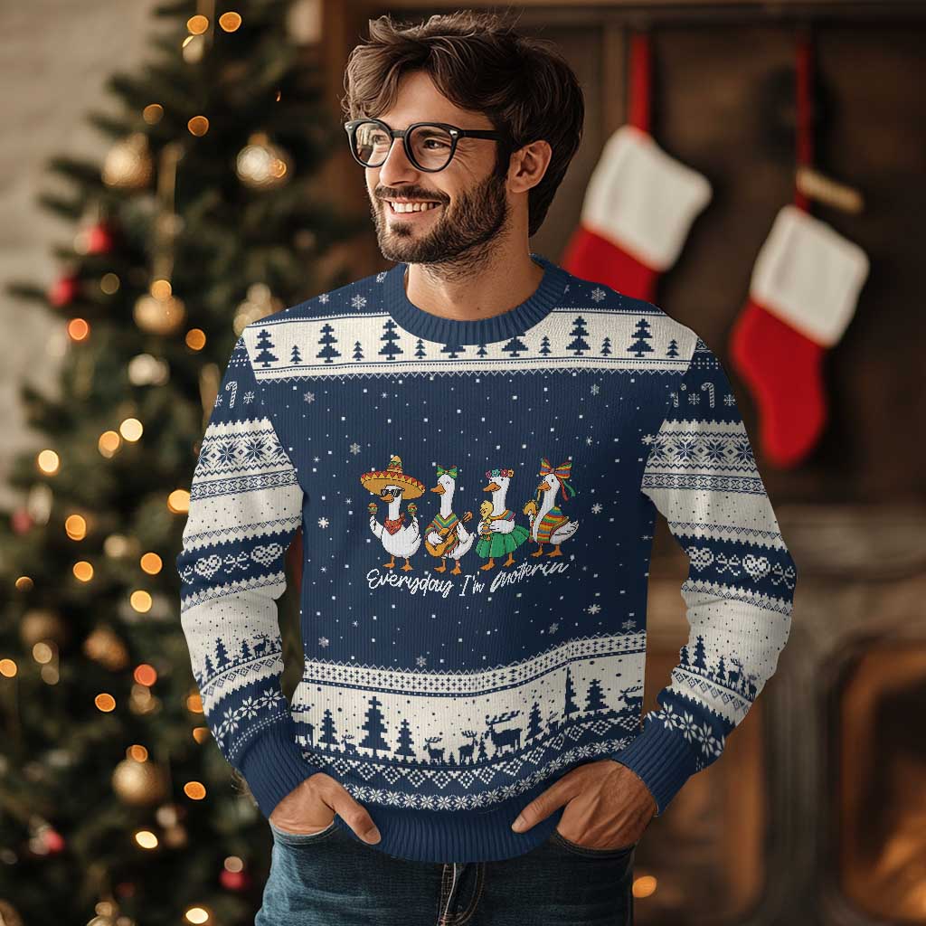Everyday I'm Motherin Ugly Christmas Sweater Cinco De Mayo Silly Goose Fiesta