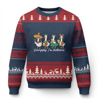 Everyday I'm Motherin Ugly Christmas Sweater Cinco De Mayo Silly Goose Fiesta