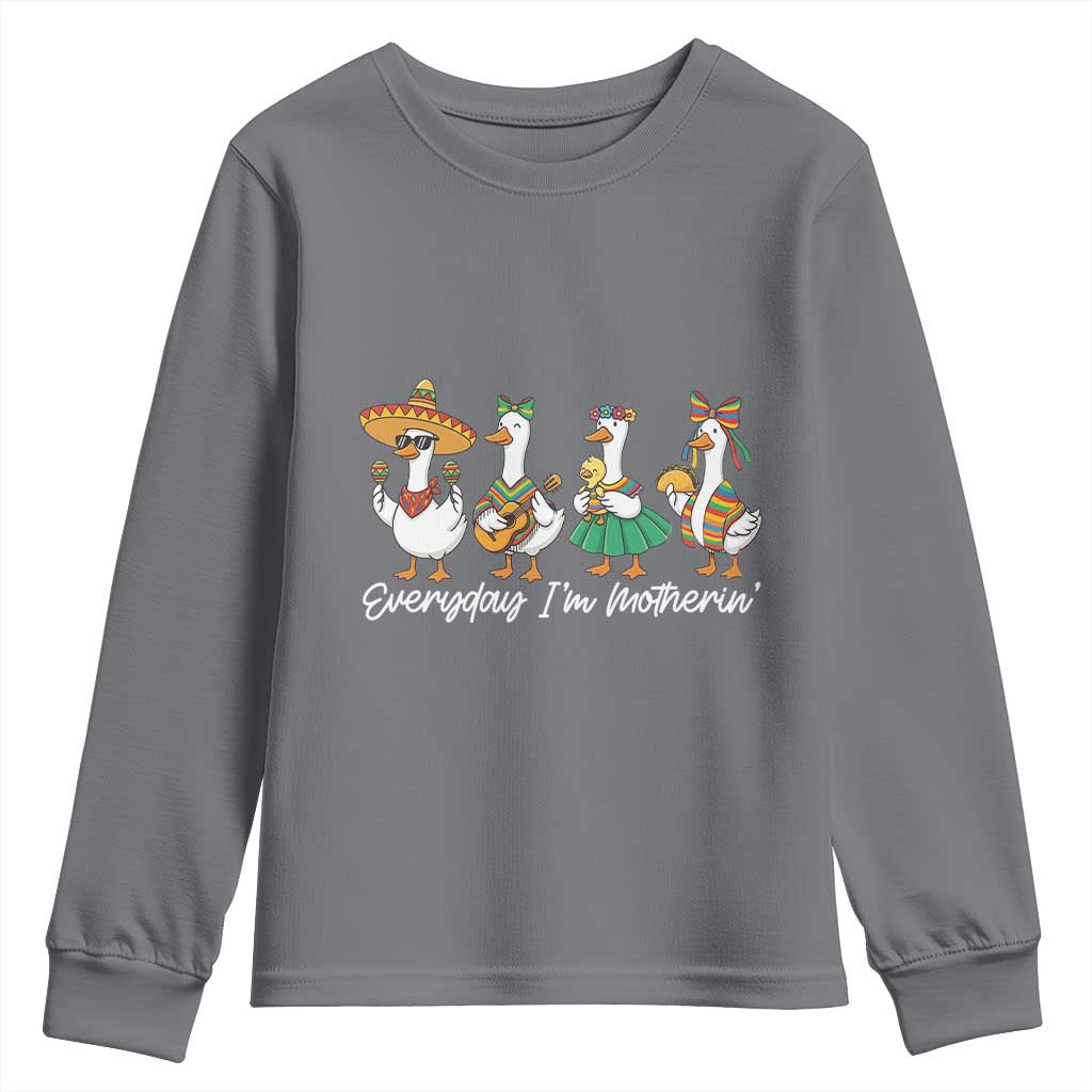 Everyday I'm Motherin Youth Sweatshirt Cinco De Mayo Silly Goose Fiesta
