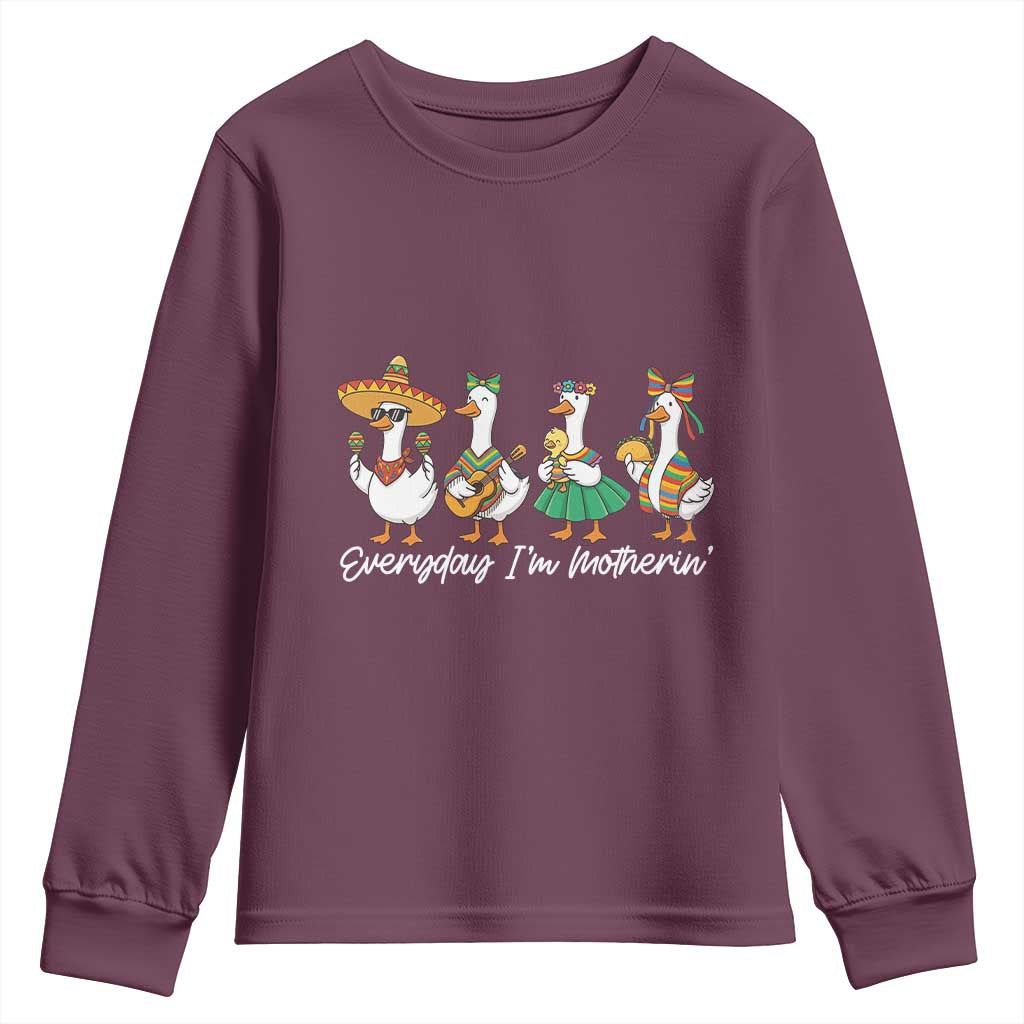 Everyday I'm Motherin Youth Sweatshirt Cinco De Mayo Silly Goose Fiesta