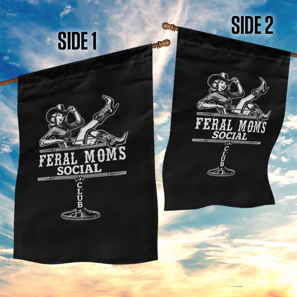 Feral Moms Social Club Garden Flag Western Cowgirl Mom Mother’s Day Gift