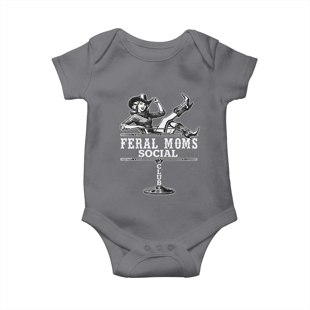 Feral Moms Social Club Baby Onesie Western Cowgirl Mom Mother’s Day Gift
