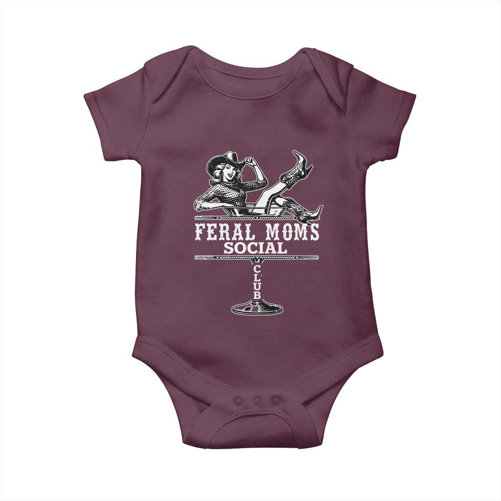 Feral Moms Social Club Baby Onesie Western Cowgirl Mom Mother’s Day Gift