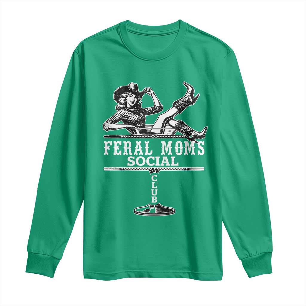Feral Moms Social Club Long Sleeve Shirt Western Cowgirl Mom Mother’s Day Gift