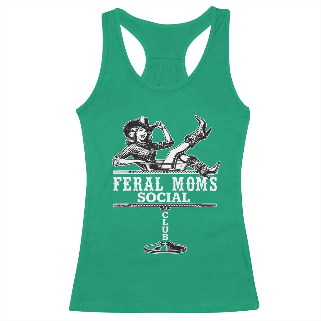 Feral Moms Social Club Racerback Tank Top Western Cowgirl Mom Mother’s Day Gift